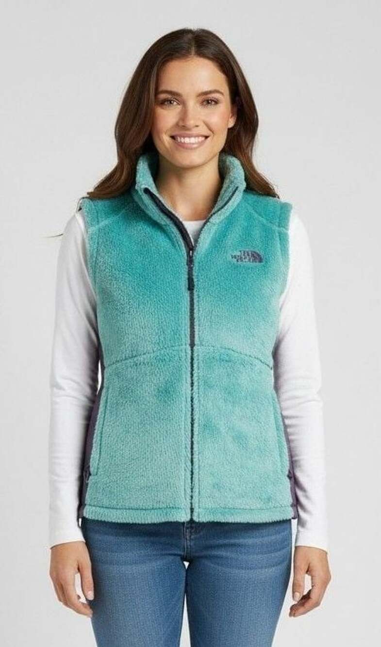 The North Face Fleece Vest Size L Teal Purple Full Zip